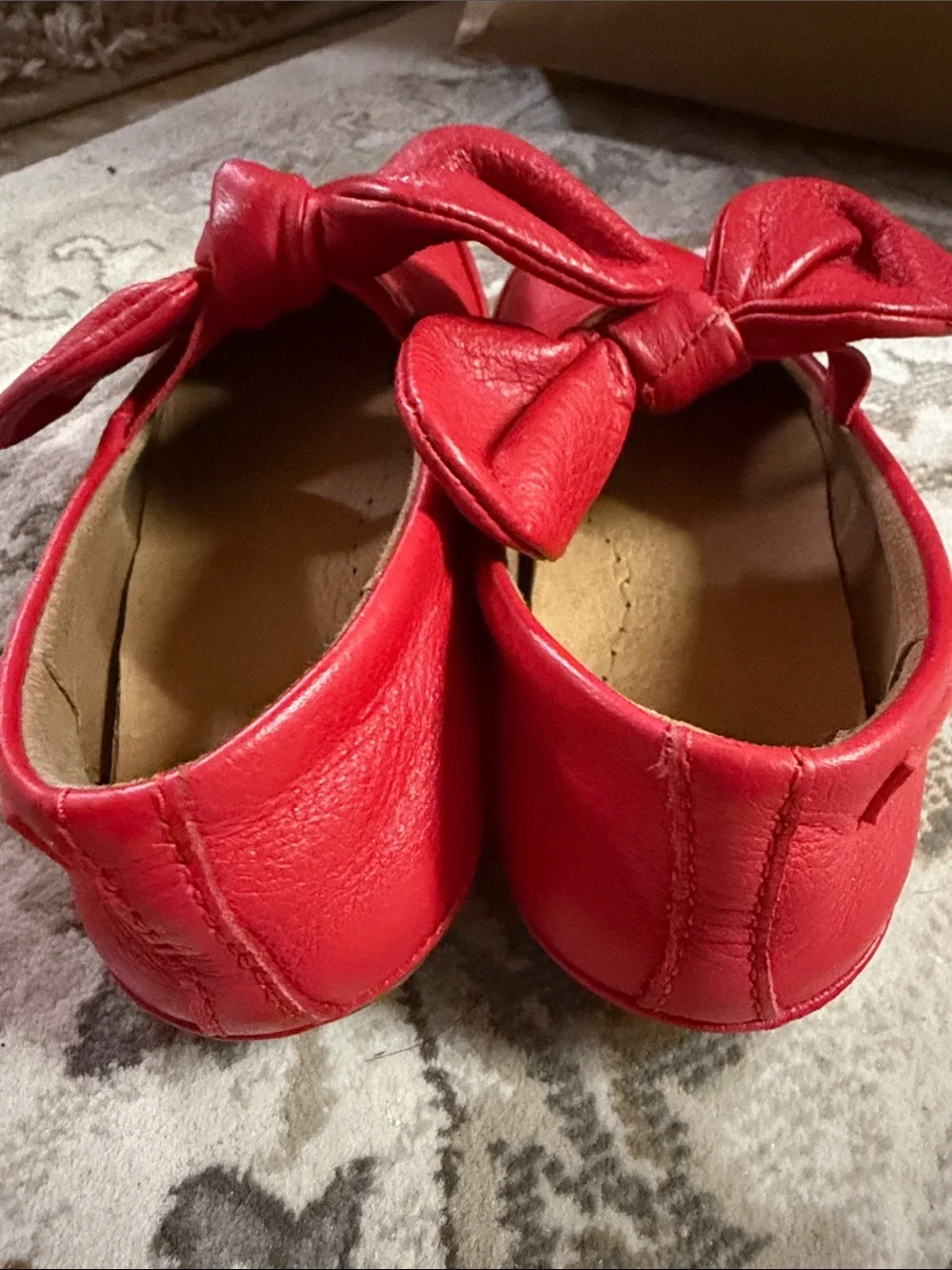 Camper Girls' Red Bow Ballet Flats